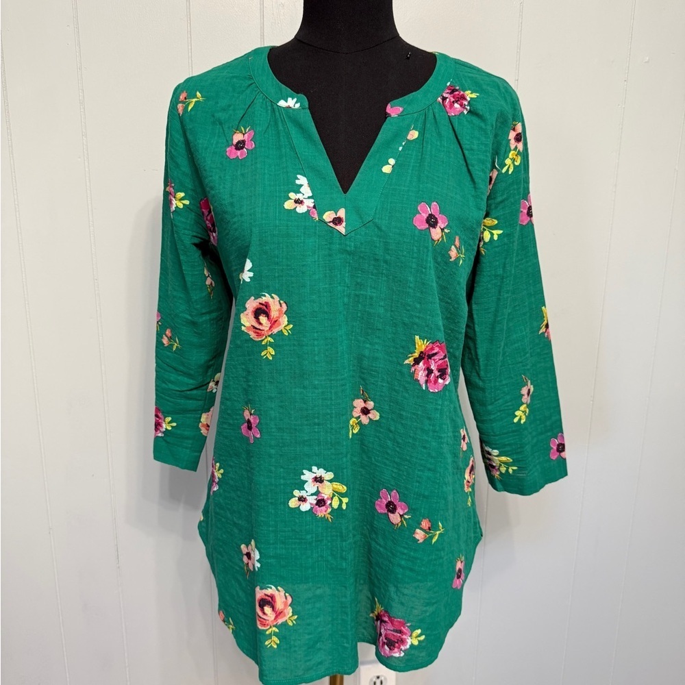 Van Heusen Green Floral Tunic Top